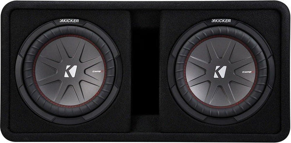 Kicker 10" 1600W 2-Ohm Vented Dual Loaded Car Enclosure Subwoofers | 43DCWR102