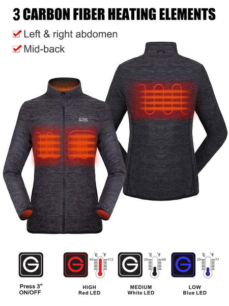 Venustas [2019 New] Women's 3-in-1 Heated Jacket with Battery Pack, Ski Jacket Winter Jacket with Removable Hood Waterproof Red