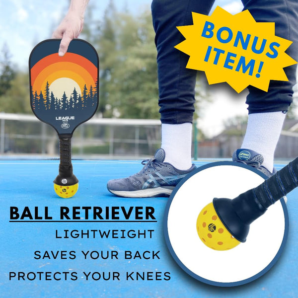 Pickleball Paddles Set of 2 USAPA Approved Pickle Ball Racket - Indoor Outdoor Game - 4 Balls, Ball Retrievers, Carrying Bag - Court Equipment for Men Women Family Pro Racquet Sets