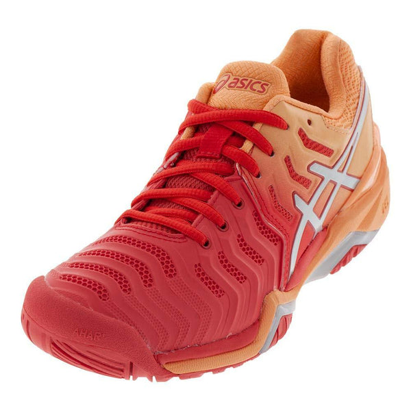 ASICS Womens Gel-Resolution 7 Tennis Shoe, Red Alert/Silver, Size 7 [product _type] ASICS - Ultra Pickleball - The Pickleball Paddle MegaStore