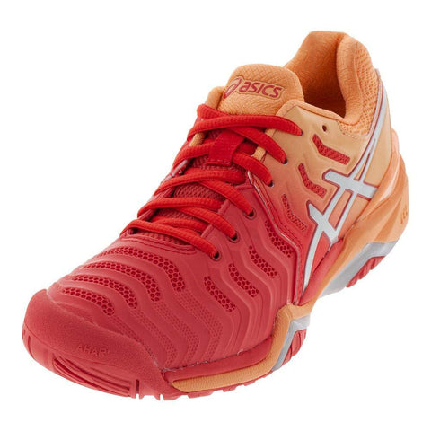ASICS Womens Gel-Resolution 7 Tennis Shoe, Red Alert/Silver, Size 7 [product _type] ASICS - Ultra Pickleball - The Pickleball Paddle MegaStore