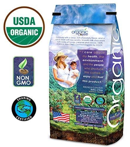 2LB Cafe Don Pablo Subtle Earth Organic Gourmet Coffee - Medium-Dark Roast - Whole Bean Coffee USDA Certified Organic, 2 Pound