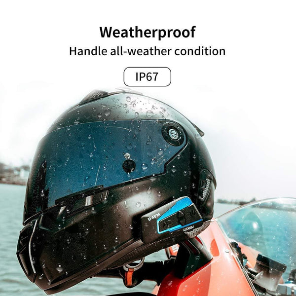 LEXIN 2pcs LX-B4FM Motorcycle Bluetooth Headset with FM Radio, Motorcycle Helmet Communication Systems With Noise Cancellation Up to 4 Riders, Off-road Helmet Motorcycle Intercom