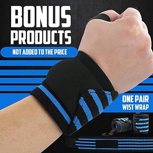 Elbow Sleeves (Pair)W/ Bonus Heavy Duty Wrist Wraps-Support & Compression for Weightlifting, Powerlifting, CrossFit,Bench Press and Tennis-5mm Neoprene Brace for Both Women & Men, Black ,XXL