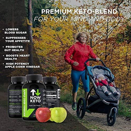 NOW KETO® Apple Cider Vinegar Capsules | Natural Appetite Suppressant | Promotes Digestive Health | Supports Healthy Weight Loss | Helps Blood Sugar | Maintains Low Blood Pressure