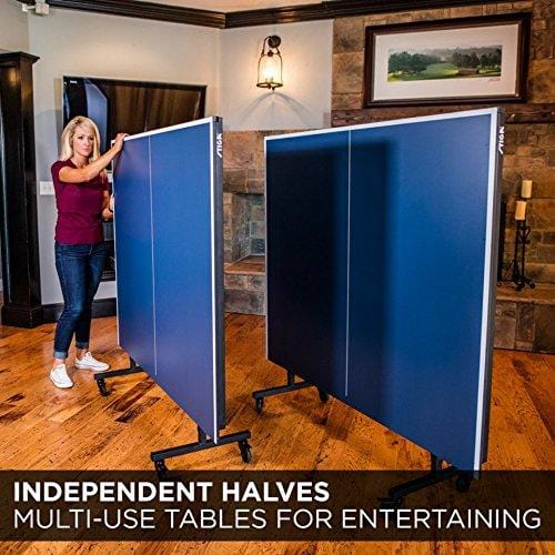 STIGA Advantage Competition-Ready Indoor Table Tennis Table 95% Preassembled Out of the Box with Easy Attach and Remove Net