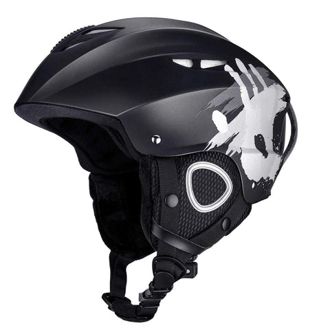 MOHOO Ski Helmet, Snowboard Helmet - Goggles Compatible, Adjustable Venting, Removable Liner and Ear Pads, Lightweight Black Safety-Certified Snow Sports Helmet for Men, Women