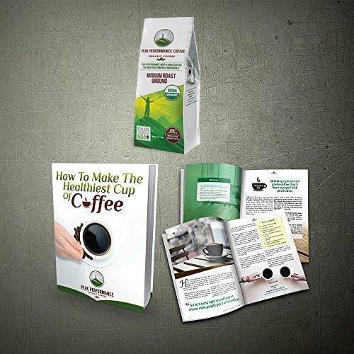 Peak Performance High Altitude Organic Coffee. No Pesticides, Fair Trade, Non GMO, And Beans Full Of Antioxidants! Medium Roast Low Acid Smooth Tasting USDA Certified Organic Ground Coffee 12oz Bag