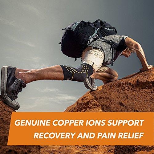 CopperJoint – Copper-Infused Performance Compression Knee Sleeve, Promotes Increased Blood Flow to The Knee and Provides Enhanced Compression and Support for Athletes, Single Sleeve (Small)