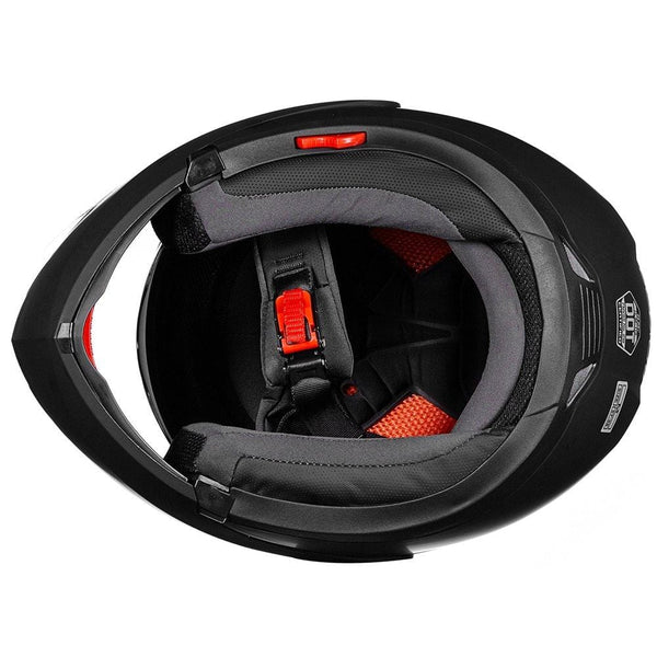 ILM 8 Colors Motorcycle Modular Flip up Dual Visor Helmet DOT (L, Matte Black)