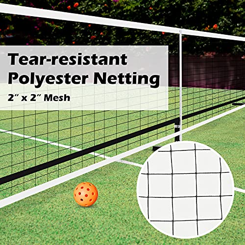 Goplus Portable Pickleball Net System, 22 FT Regulation Size Net W/ Steel Frame, an 600D Oxford Fabric Carry Bag, Quick Set, All-Weather-Condition Pickleball Net for Indoor and Outdoor