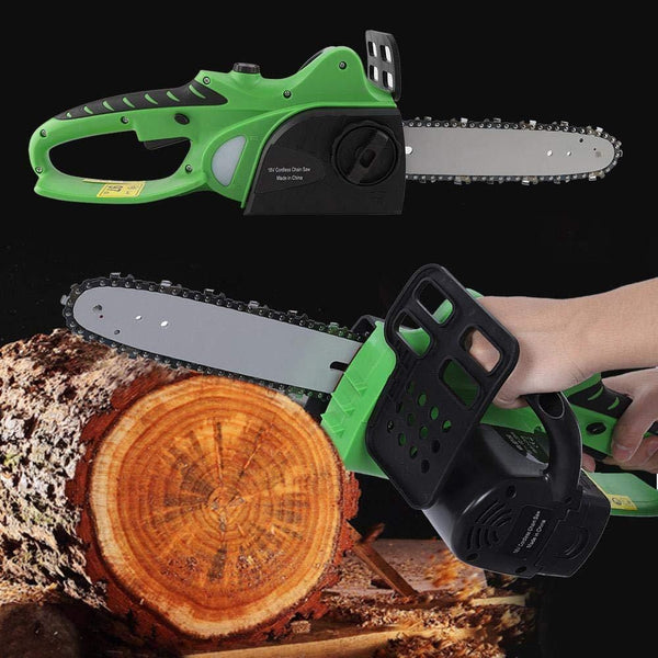 Yosooo 10 ' 18V Cordless Chainsaw, Lithium-ion Cordless Power Tool Electric Chainsaw Chain Garden(US 110V)