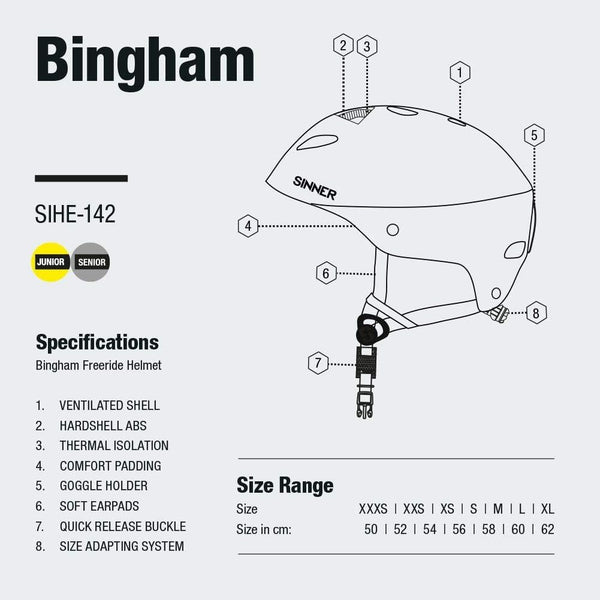 SINNER Ski & Snowboard Helmet for Men and Women in Unisex Adult & Youth Snow Protection for Skiing & Snowboarding - Lightweight & Comfortable with Adjustable fit