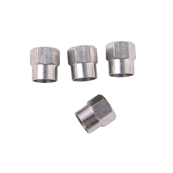 RockTrix - 4 Pieces - Silver Brass Valve Stem Caps Covers - Rubber Seal, Leak-Proof Air Protection, Heavy Duty - Universal Application