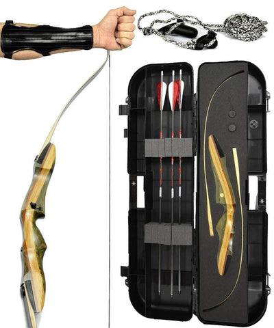 Spyder Takedown Recurve Bow - Ready 2 Shoot Archery Set | Includes Bow, Instructions, Premium Carbon Arrows, Recurve Bow Case, Stringer Tool, Armguard, 40 lb LH -red