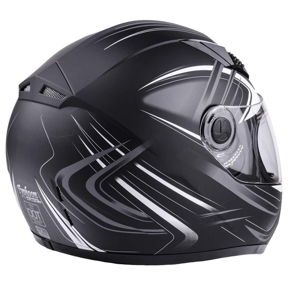 Typhoon Helmets Adult Full Face Snowmobile Helmet With Heated Shield DOT (Grey, Large)