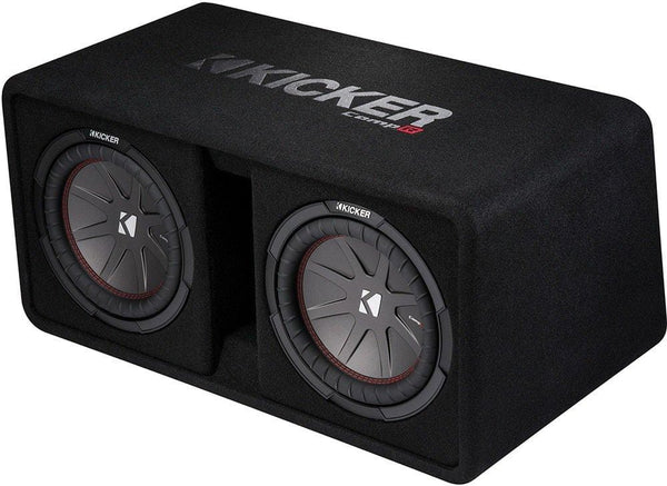 Kicker 10" 1600W 2-Ohm Vented Dual Loaded Car Enclosure Subwoofers | 43DCWR102