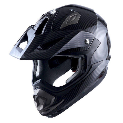 Adult Motocross Helmet Off Road MX BMX ATV Dirt Bike Mechanic Carbon Fiber Black