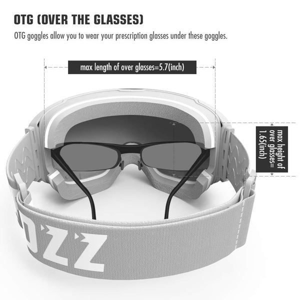 COPOZZ Ski Goggles, G2 Magnetic Snowboard Snow Goggles -2 Seconds Quick Change Lens, Imported Double-Layer Anti Fog Lens -UV400 Over Glasses OTG Helmet Compatible - for Men Women Youth Unisex