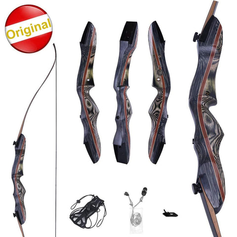 Knight Traditional KTA Sports Wooden Takedown Recurve Bow 62" Hunting Bow-Draw Weights in 20-60 lbs- for Beginner to Intermediate User (45lb, Left Hand)