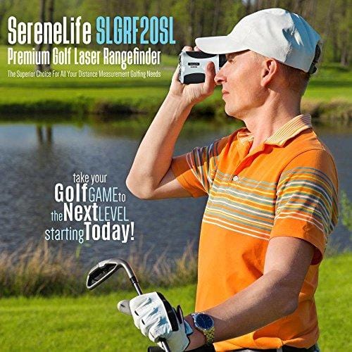 SereneLife Advanced Golf Laser Rangefinder - 546.2 Yard Digital Accuracy Distance Meter with Pinsensor Technology, 6X Magnification and 2 Modes for Hunting, Shooting, Archery and More - SLGRF20SL