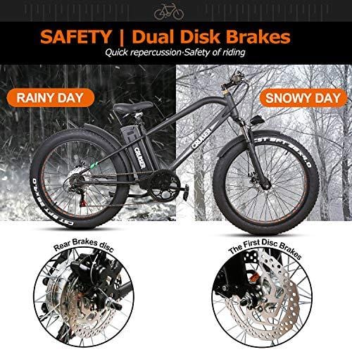 NAKTO Electric Bike Mountain Ebike with 300W/350W/500W 36V/48V Lithium Battery (500W48V12A)