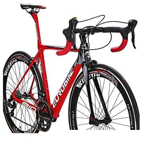 Eurobike TSM910 50 cm Carbon Fiber Frame Road Bike 18 Speed 700C Road Bicycle Red