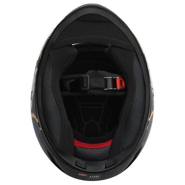 Triangle Full Face Lightweight, Aerodynamic, Comfortable Street Bike Motorcycle Helmets DOT Approved (Indian Yellow, X-Large)