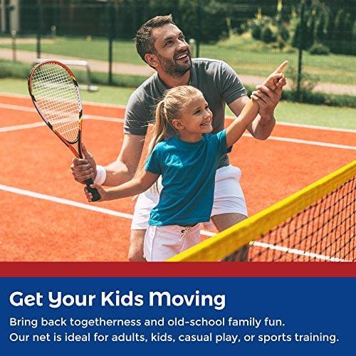 Boulder Portable Badminton Net Set - 10-FT Mini Net for Tennis, Soccer Tennis, Pickleball, Kids Volleyball - Easy Setup Nylon Sports Net with Poles - for Indoor or Outdoor Court, Beach, Driveway