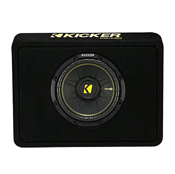 Kicker 10" 600 Watt 4 Ohm Vented Thin Profile Subwoofer Enclosure | 44TCWC104