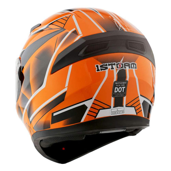 1STorm Motorcycle Street Bike Dual Visor/Sun Visor Full Face Helmet Panther Orange, Size X-Large Size XL (59-60 CM,23.2/23.6 Inch)