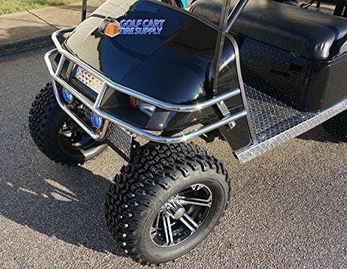 EZGO TXT/Medalist 1994-2001.5 ELECTRIC Golf Cart Drop Axle Lift Kit & 12" TERMINATOR Golf Cart Wheels and 23" All Terrain Golf Cart Tires Combo - Set of 4