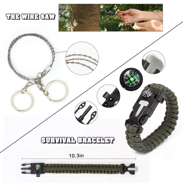 Survival First Aid Kit Emergency Survival Kit Upgraded 2-1 First Aid Supply Compatible Outdoor Survival Gear Tactical Gear Molle Trauma Bag for Camping Hunting Hiking Home Outdoor (black) (black)