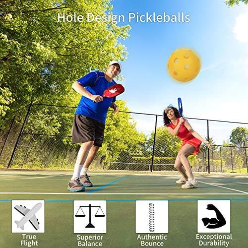 XS XSPAK Graphite Pickleball Paddle Set, Lightweight Graphite Honeycomb Composite Core Paddles Sets of 2 Including Racket Bag and 4 Balls, USAPA Approved
