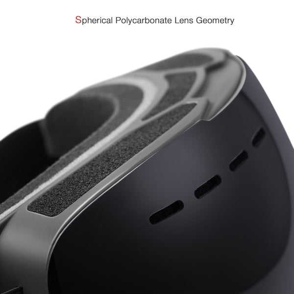 Gonex Oversized Ski Snow Goggles Anti-Fog UV Protection with Frameless Double Spherical Lens for Skiing Snowboard Skate Winter Sports+ Goggle Case(Black Lens)