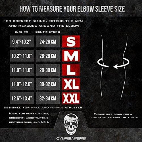 Gymreapers Elbow Sleeves (1 Pair) W/Wrist Wraps - Elbow Brace for Support & Compression for Powerlifting, Weightlifting, Bench & Tendonitis 5mm Neoprene - for Men & Women - 1 Year Warranty