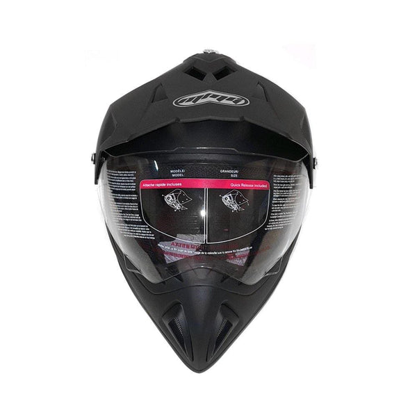 MMG Helmet Dual Sport Off Road Motorcycle Dirt Bike ATV - FlipUp Visor - 27V Matte Black (XX-Large)