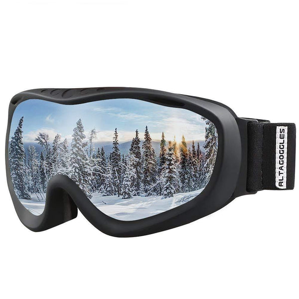 ALKAI Alta Ski Goggles, Snowboard Goggles Anti-Fog, 100% UV Protection, Double-Layer Spherical Lenses, Helmet Compatible Medium Fit Snow Goggles for Men & Women