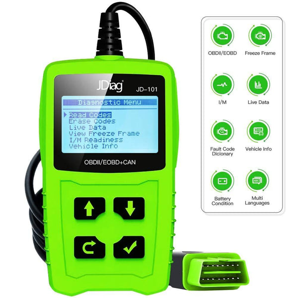 Obd2 Scanner with Speaker Function Code Reader Car Diagnostic Tool with Reset 8 Language for All Vehicles in Compliance with OBDII Standards in 1996 and Beyond