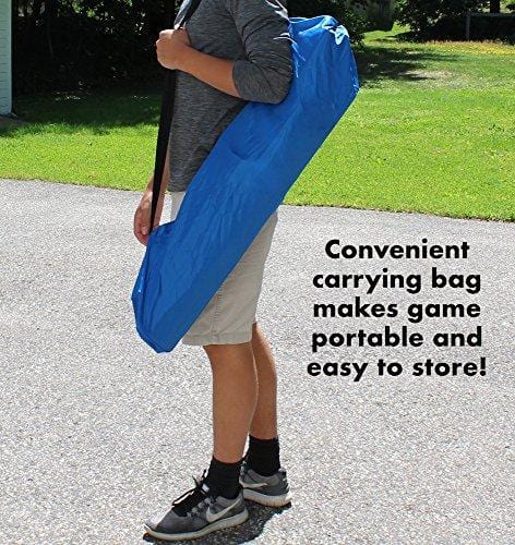 Driveway Games Portable Outdoor Pickleball Set. 2 Wood Racket Paddles, 2 Pickelballs, Bag and Net System Equipment