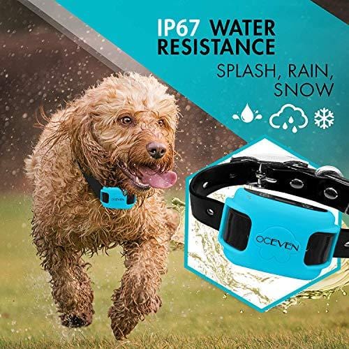 OCEVEN Wireless Dog Fence System with GPS, Outdoor Pet Containment System Rechargeable Waterproof Collar EF851S, Blue, for 15lbs-120lbs Dogs with 2pcs Toys for Free