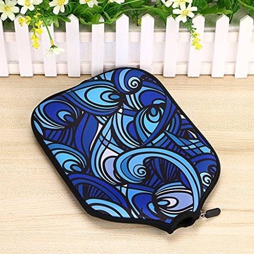 Hipiwe Pickleball Paddle Cover Case Neoprene Pickleball Racquets Rackets Protective Cover Sleeve Bag Fits Most Rackets - Protect Your Paddle - Pack of 2 (Ethnic Style Blue)