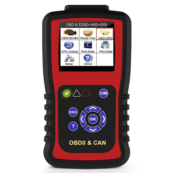 OBDII Scanner, Professional SRS Airbag Code Reader, ABS Automotive Check Engine Light Diagnostic Scan Tool, Graphs Data Vehicles in Live, Trilingual Menu and DTC Definitions