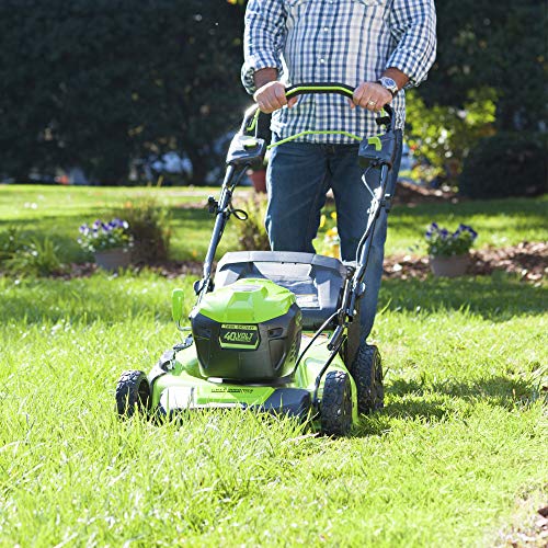 Greenworks 21-Inch 40V Brushless Self-Propelled Mower 6AH Battery and Charger Included, M-210-SP