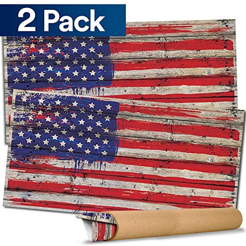 Cornhole Board Skin Wrap Decal - Vinyl Tournament Corn Hole Bean Bag Toss Sticker - Weather Resistant USA Flag Board Game - For Children Adults Colleges Festivals & Bars - 24.5x48.5 (USA)