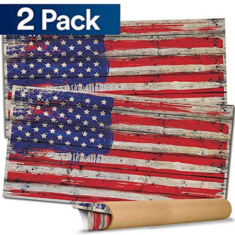 Cornhole Board Skin Wrap Decal - Vinyl Tournament Corn Hole Bean Bag Toss Sticker - Weather Resistant USA Flag Board Game - For Children Adults Colleges Festivals & Bars - 24.5x48.5 (USA)