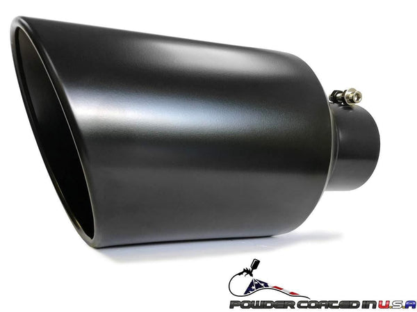 Powder Coated Bolt On Diesel Exhaust Tip 4" inlet 8" Outlet 15" Long (BLACK)