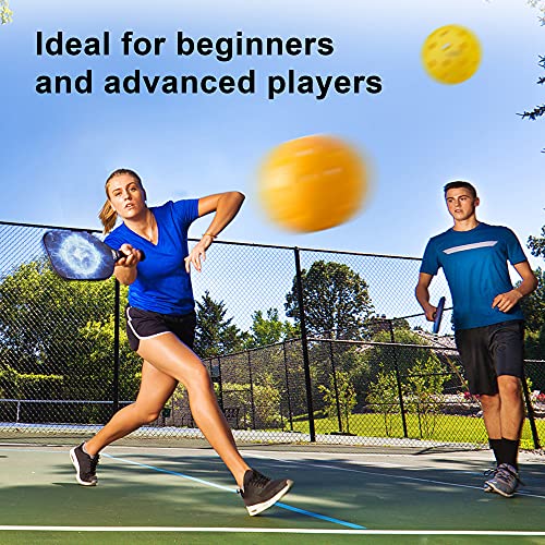 Pickleball Paddles, PHYSIZZ Pickleball Paddle Set of 2 Graphite Surface Pickleball Rackets 4 Pickleball Balls and 1 Carrying Bag, Lightweight Honeycomb Core Polypropylene USAPA Pickleball Raquette Set