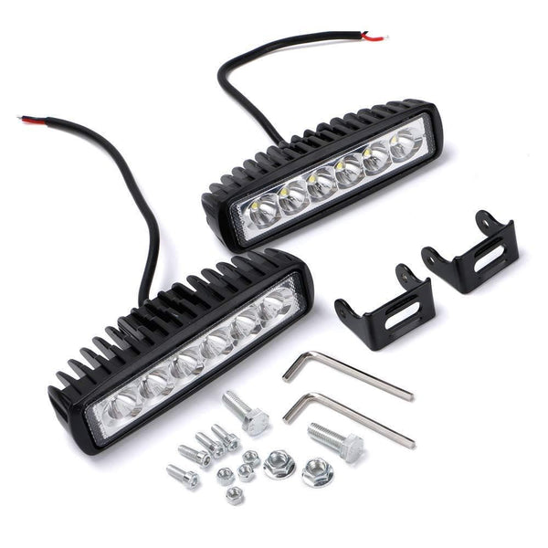 TURBOSII 6 Inch 18W Led Light Bar Flood Beam High Power Off Road Fog Lights Reverse Backup Bumper Drl Lamp For Snowblower Golf Cart 4 Wheeler Polaris Ranger Cargo Van ATV John Deer Honda Pioneer