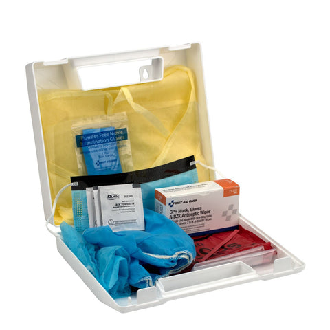 First Aid Only Bloodborne Pathogen Spill Clean Up Apparel Kit with CPR Pack, Plastic (213-F), Clear, Universal